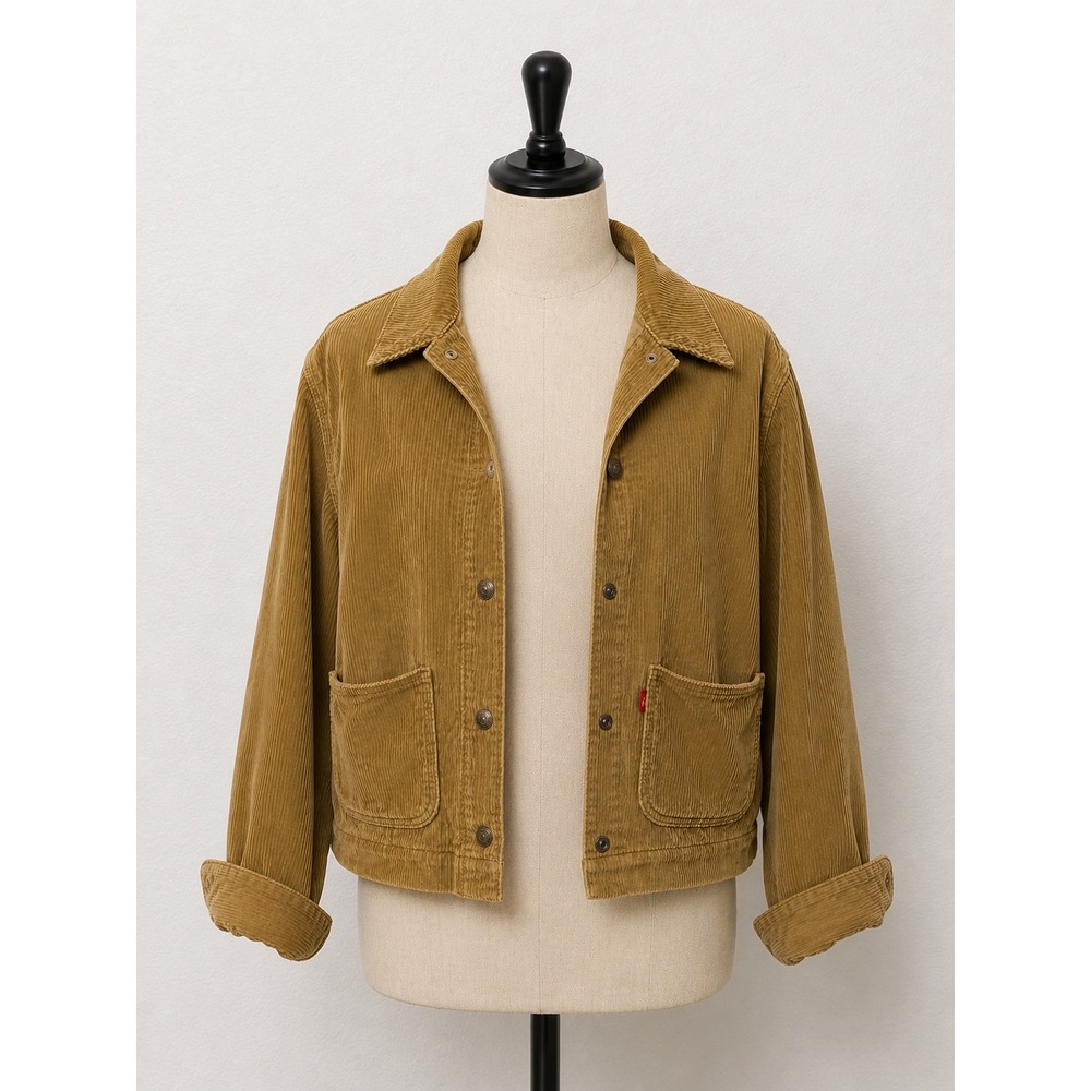 Levi's Corduroy Jacket Unisex Mustard Medium Boho Trucker Utility Minimal